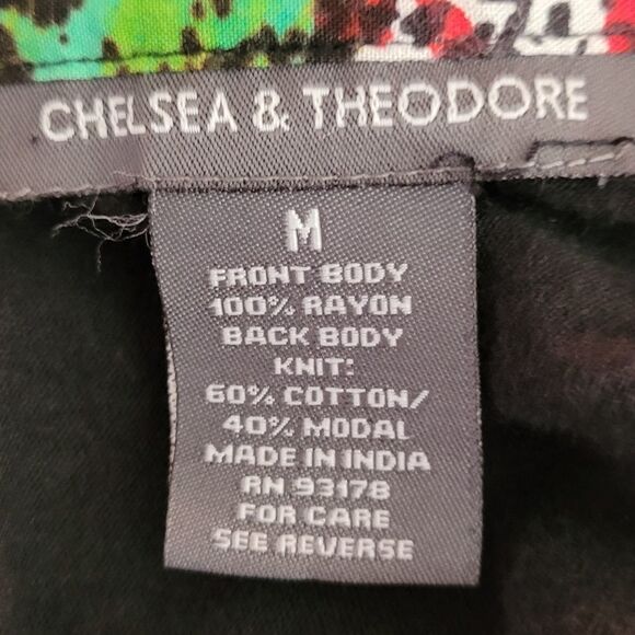 Chelsea & Theodore Paint Splash Print Sleeveless Blouse Size Medium (2569) - Picture 4 of 5